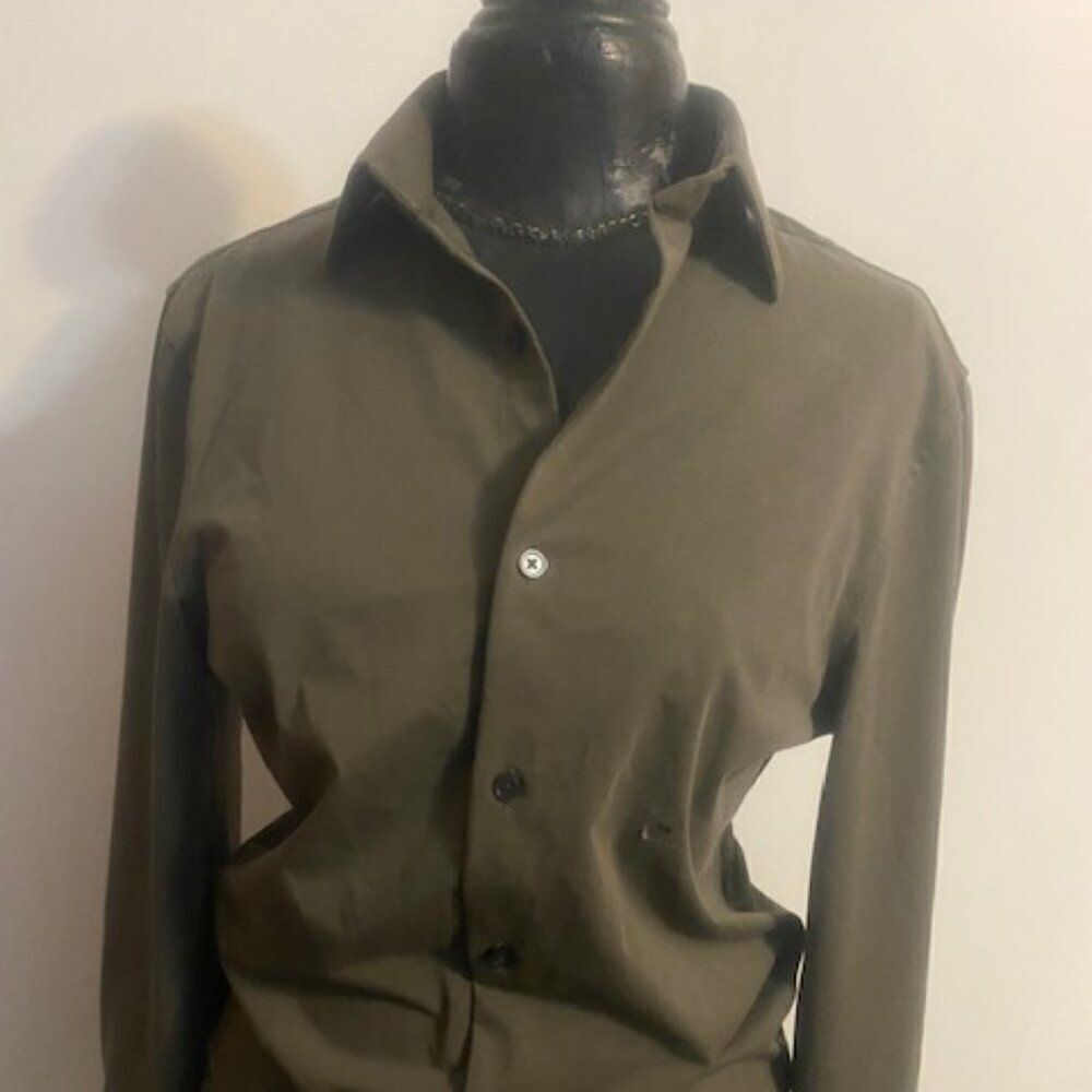 Express Olive Green button-down shirt, size XS